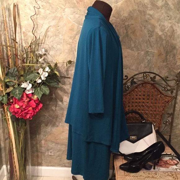 Dress barn 🌹gorgeous teal dress & attached wrap - Picture 5 of 8